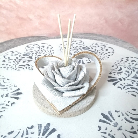 Diffusore cuore e rosa bianca Fabris Solutions